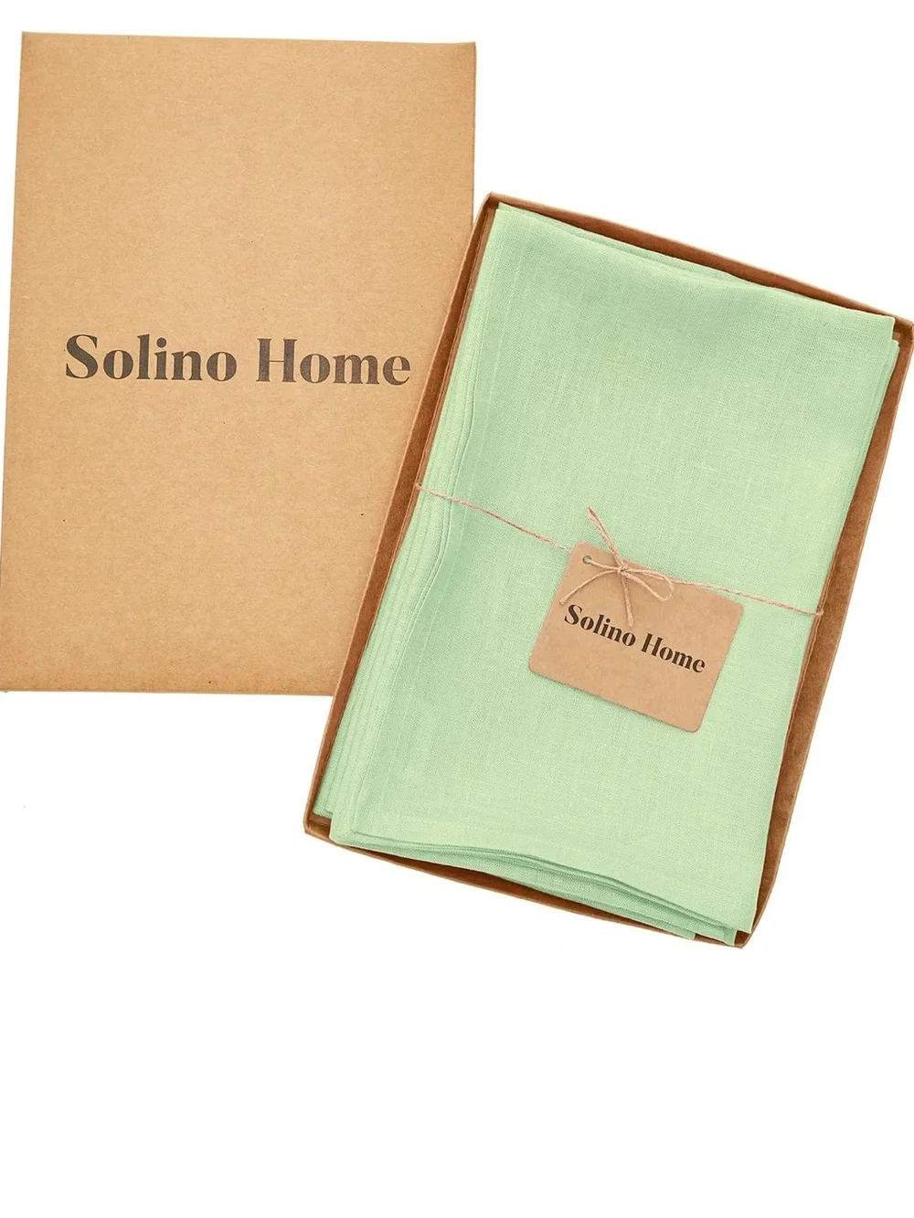 4- Pastel Green Linen Napkins